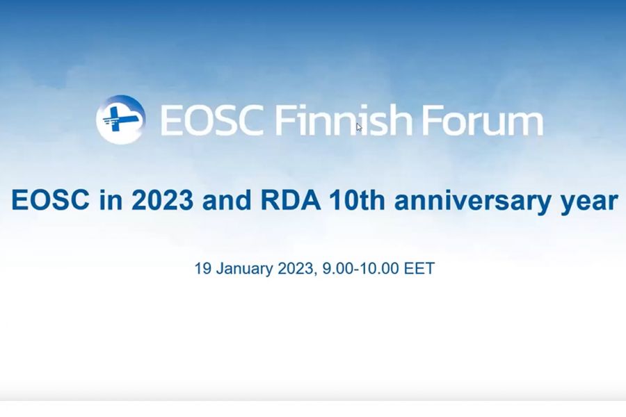 Webinar: EOSC in 2023 and RDA 10th anniversary year