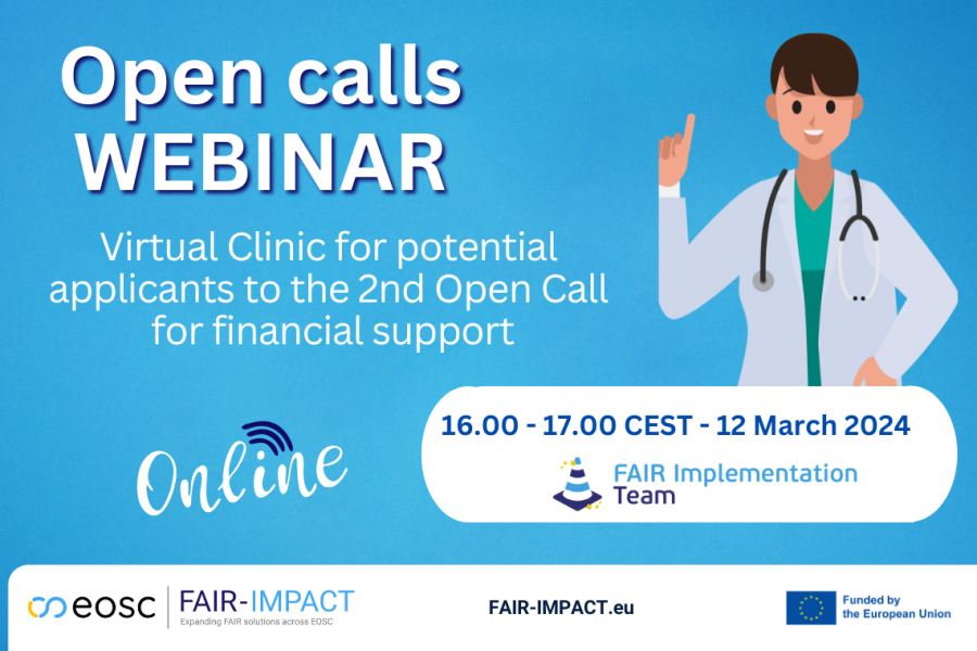 Webinar: FAIR-IMPACT’s virtual clinic for potential applicants to the second open call for financial support