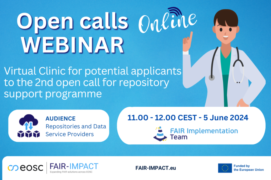 FAIR-IMPACT’s virtual clinic for potential applicants to the 2nd open call for repository support programme